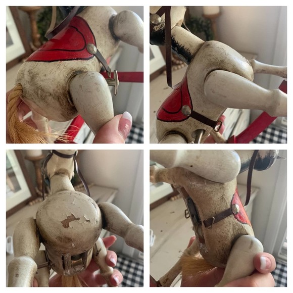 Vintage ‘79 ENESCO Christmas Wooden rocking horse music box - Picture 7 of 8